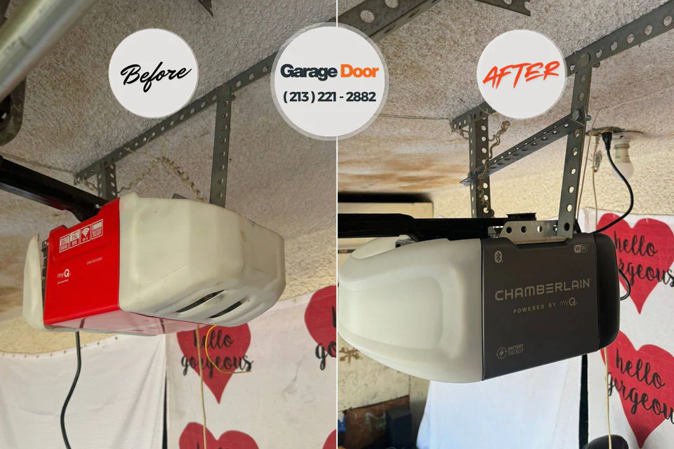 Before and after: garage door repair Cochituate, MA